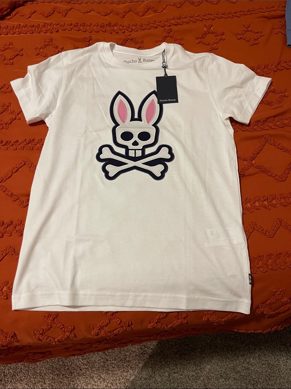 Psycho Bunny White Tee with Embroidered Logo XXS Size 2 NWT